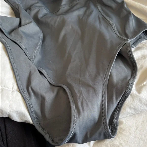 SKIMS Signature Swim Scoop Neck One Piece swimsuit in the color Gunmetal XL